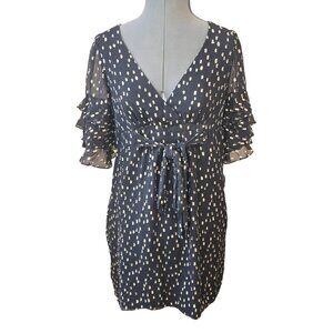 Betsey Johnson Womens Ruffle‎ Sleeve Polka Dot Dress Size 6